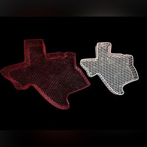 Texas Shaped Wire Baskets Red White 2pc Holiday decor 4th of July BBQ Party
